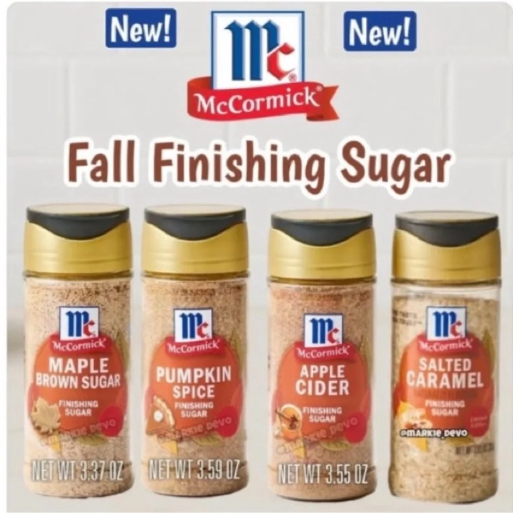 McCormick Finishing Sugar Fall Set Apple Caramel Pumpkin Spice Maple NWT